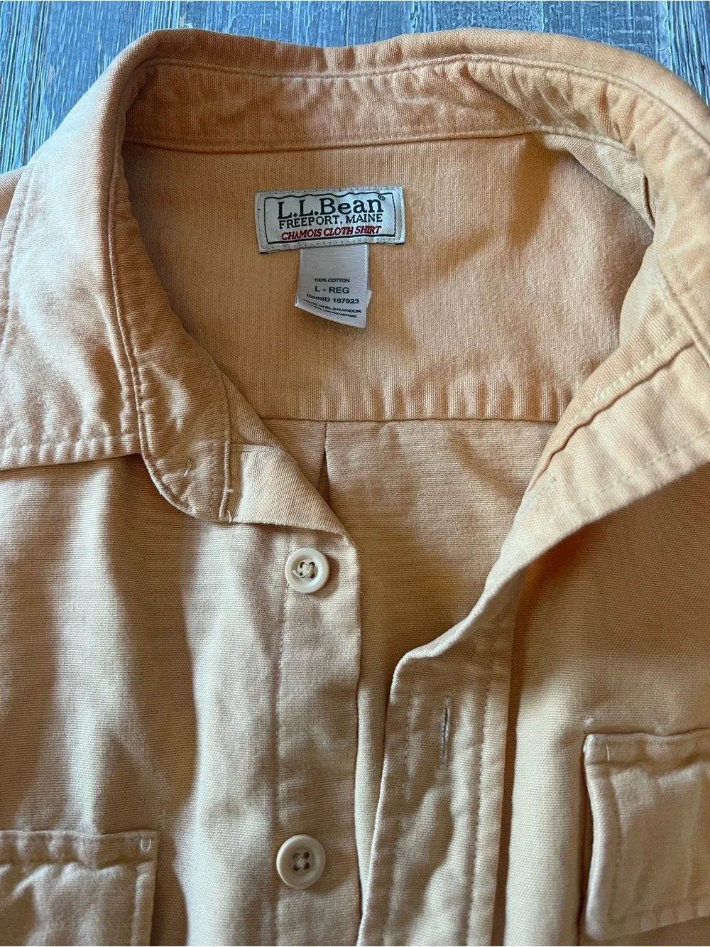L.L. Bean Men's yellow Long-Sleeve Button-Down Shirt